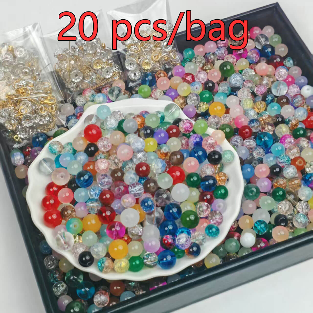 A244-Glass Beads Mixed 10MM/12MM(Matching Game)