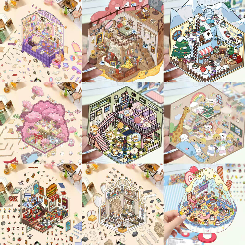 A207-Mini World 3D Stickers 1 (Matching Game)