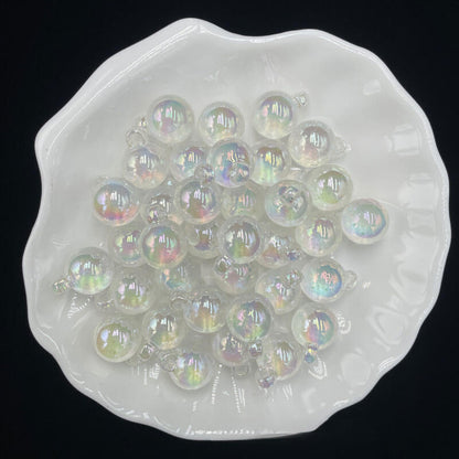 A168-(15*21mm)Acrylic UV-Coated Multicolor Glitter Hanger Beads (9 Square Game)