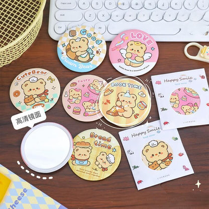 A179-Butter Bear&Capybara Round Mirror (Matching Game)