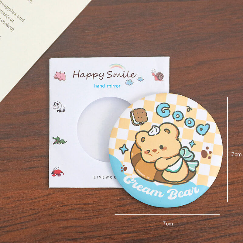 A179-Butter Bear&Capybara Round Mirror (Matching Game)