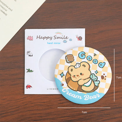A179-Butter Bear&Capybara Round Mirror (Matching Game)