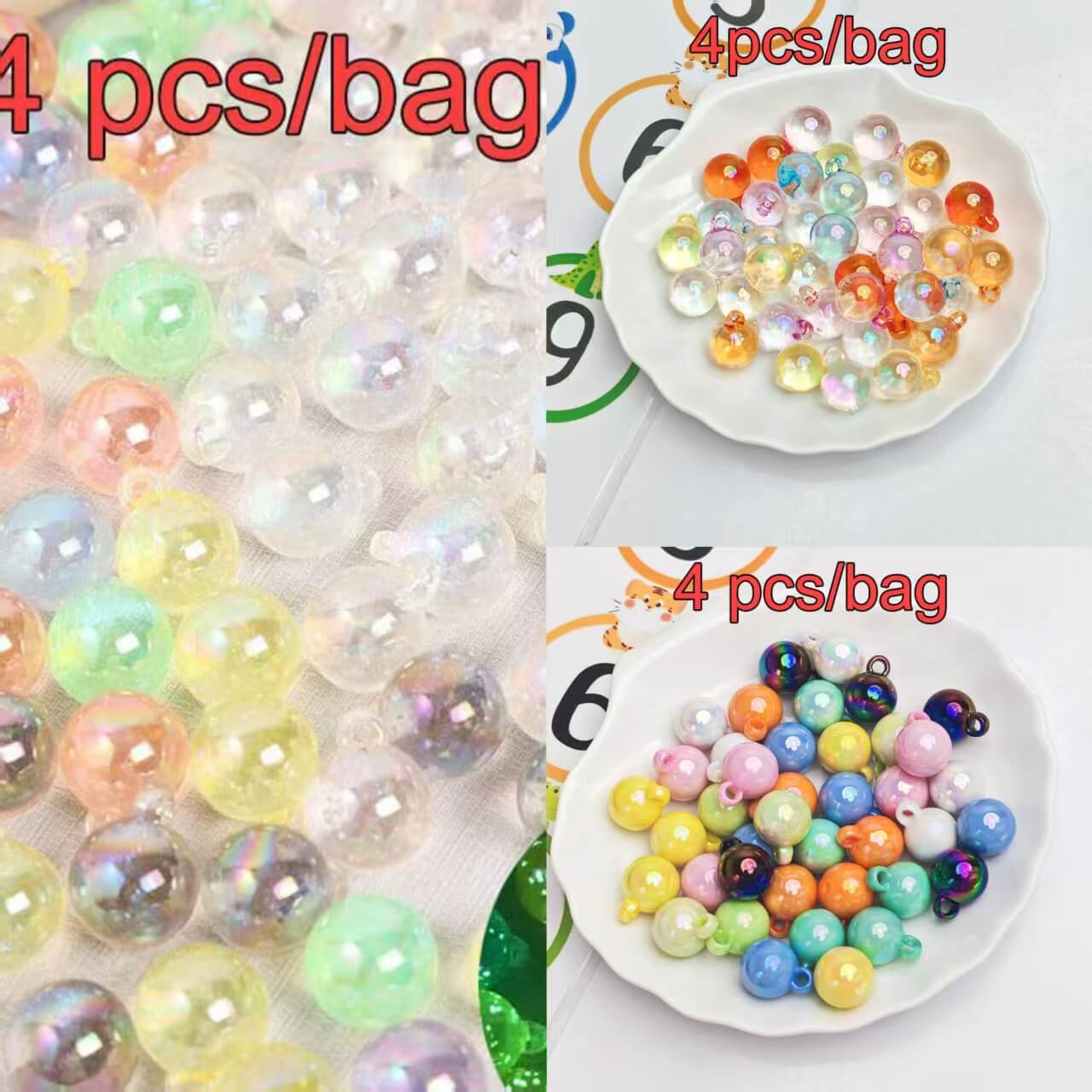 A186-(15*21mm)Acrylic  Hanger Beads Mixed (9 Square Game)