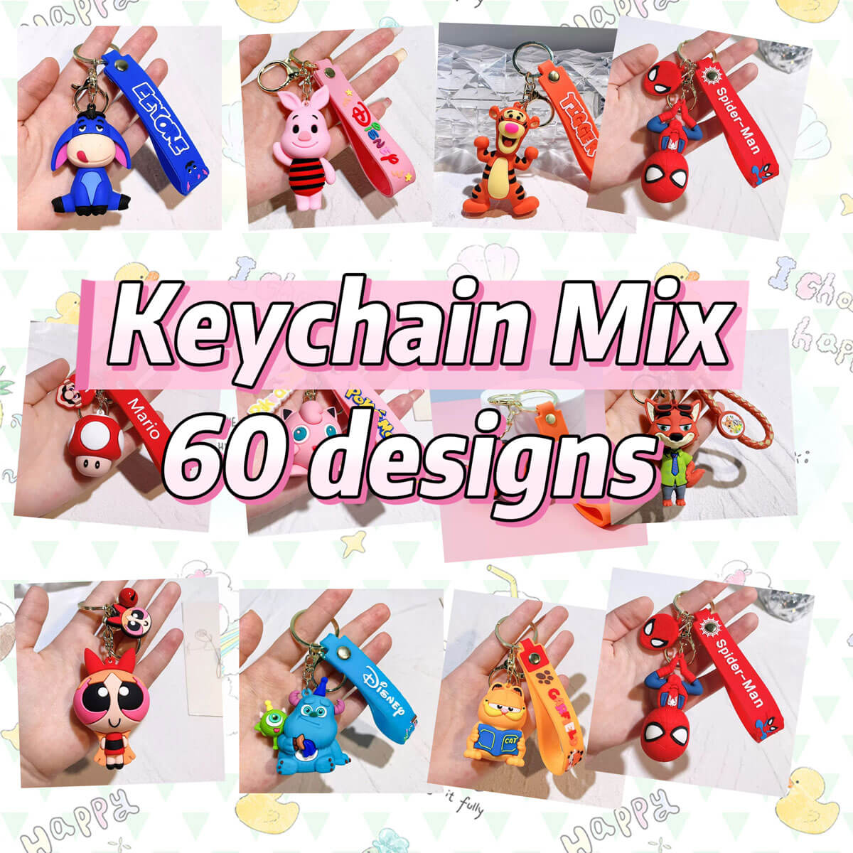 A218-Keychain Mixed (Cube Game)