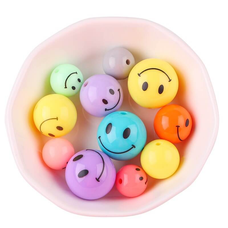 A256-(12-18MM)Acrylic Smiling Face Beads (9 Square Game)