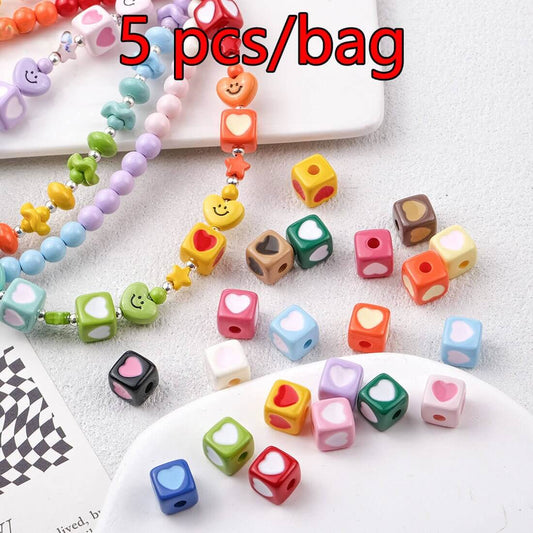 A258-(9MM)Acrylic Heart Square Beads (9 Square Game)