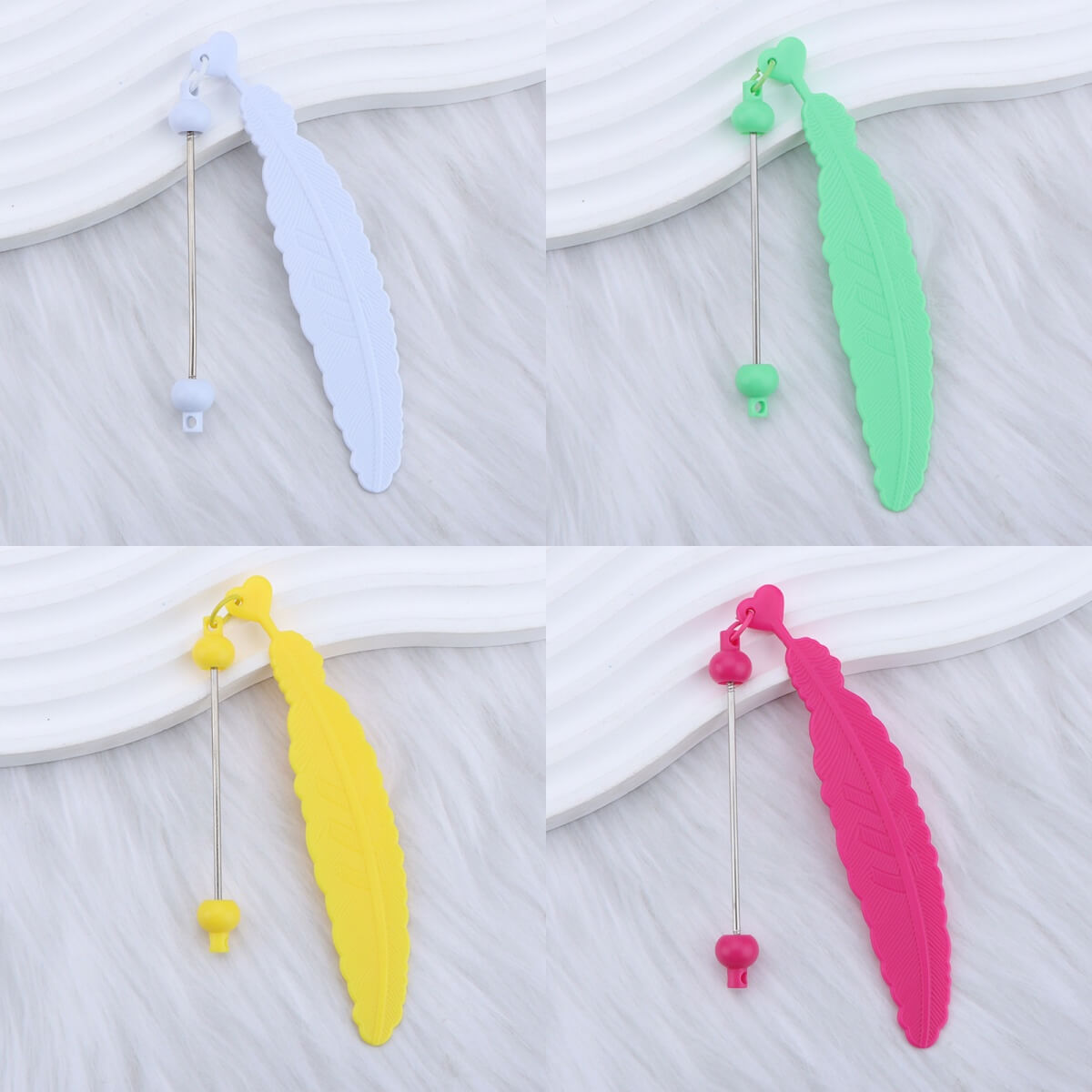 A259-DIY Beadable Feather Bookmark (Matching Game)