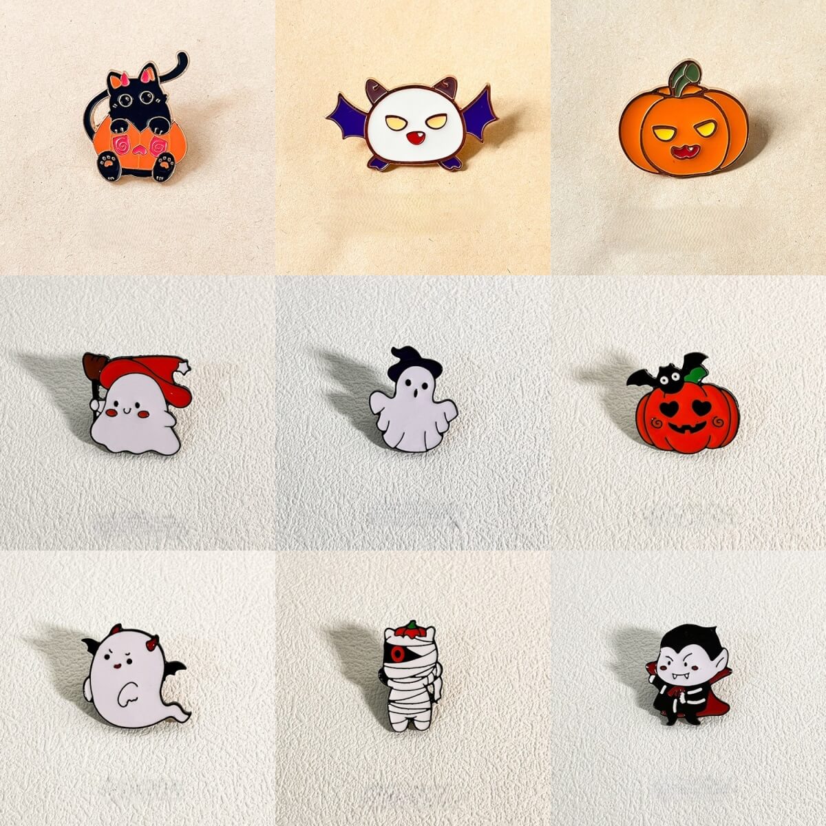 H06-Halloween Alloy Mixed Pin 64 Desgns (9 Square Game)