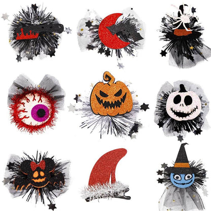 H09-Halloween Hair Clip 18 Designs (Matching Game)
