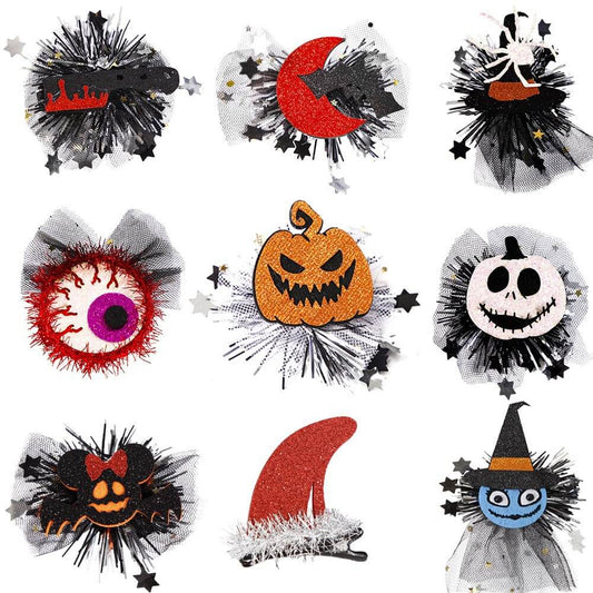 H09-Halloween Hair Clip 18 Designs (Matching Game)
